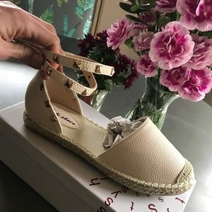 Nude Pink Valentino inspired espadrille flats